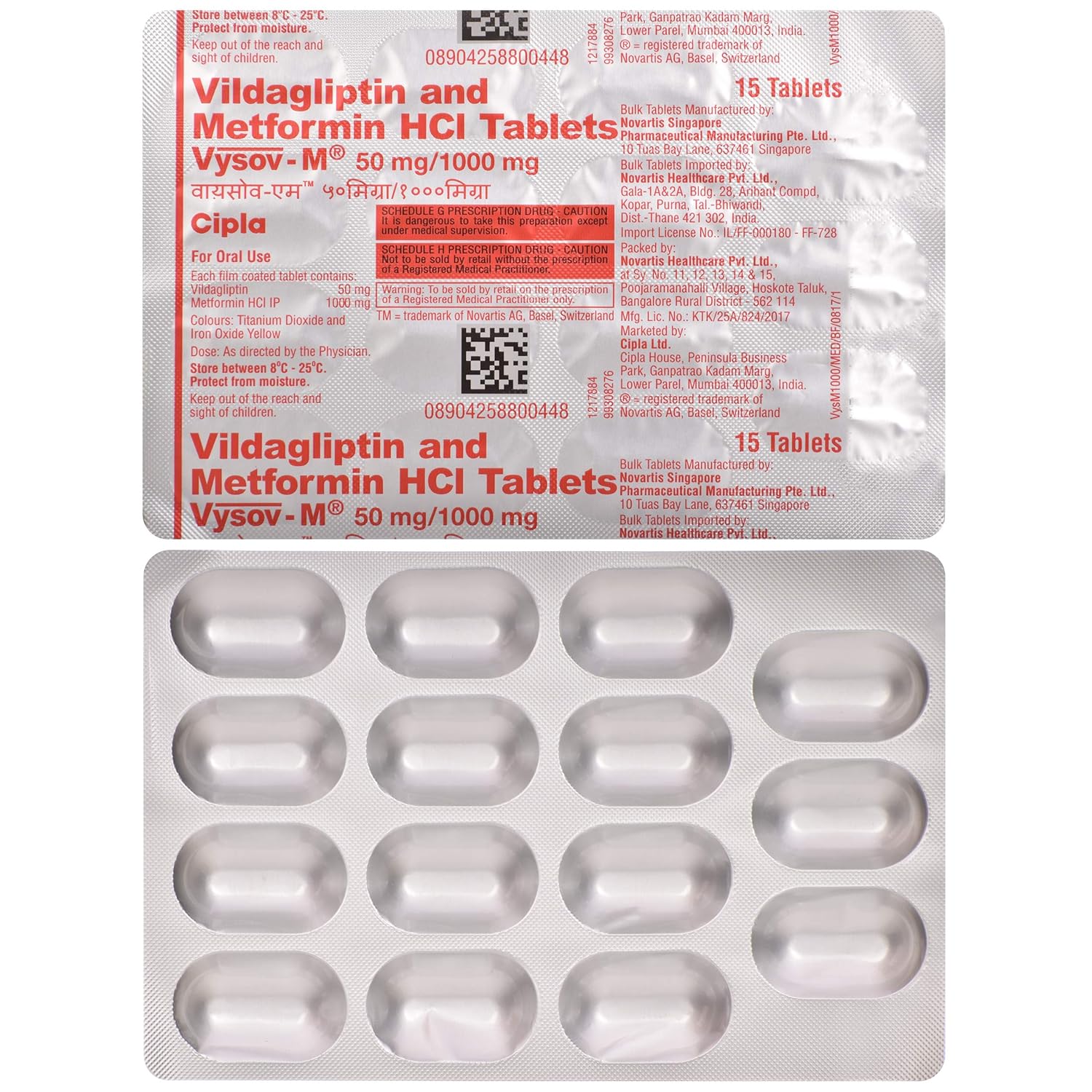 Vysov-M 50mg/1000mg Tablet